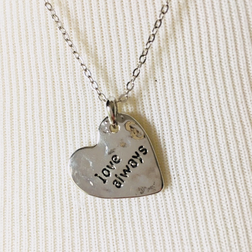 Love‎ Always Heart Necklace Silver Tone